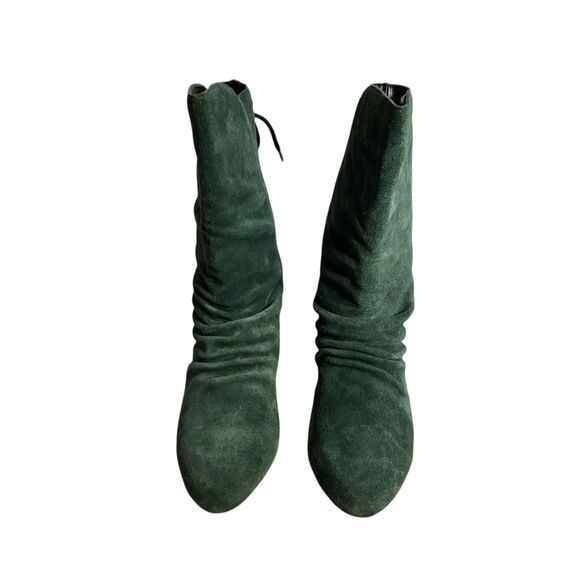 Stagelight Women’s Green Velvet Suede Slouch Flat Boots Size 7.5. Round Toe - Picture 3 of 9